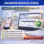 aporan kor idak esmi png – Akademi Bahasa Asing Laporan Skor Tidak Resmi TOEFL ITP