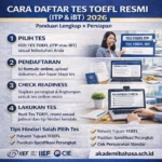 cara daftar tes toefl resmi itp ibt 2026 – Akademi Bahasa Asing Cara Daftar Tes TOEFL Resmi ITP IBT 2026