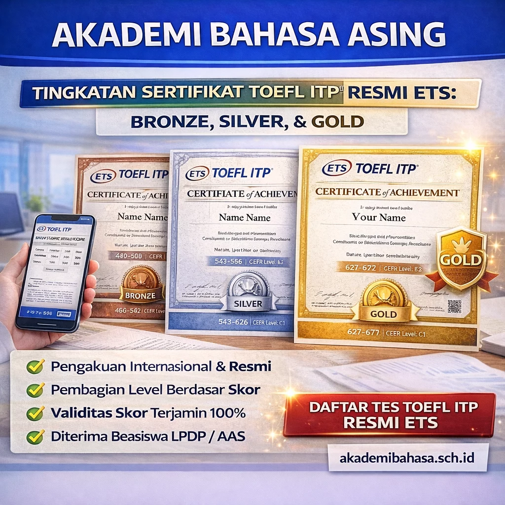 ingkat sertifikat resmi png – Akademi Bahasa Asing Tingkat Sertifikat TOEFL ITP Resmi