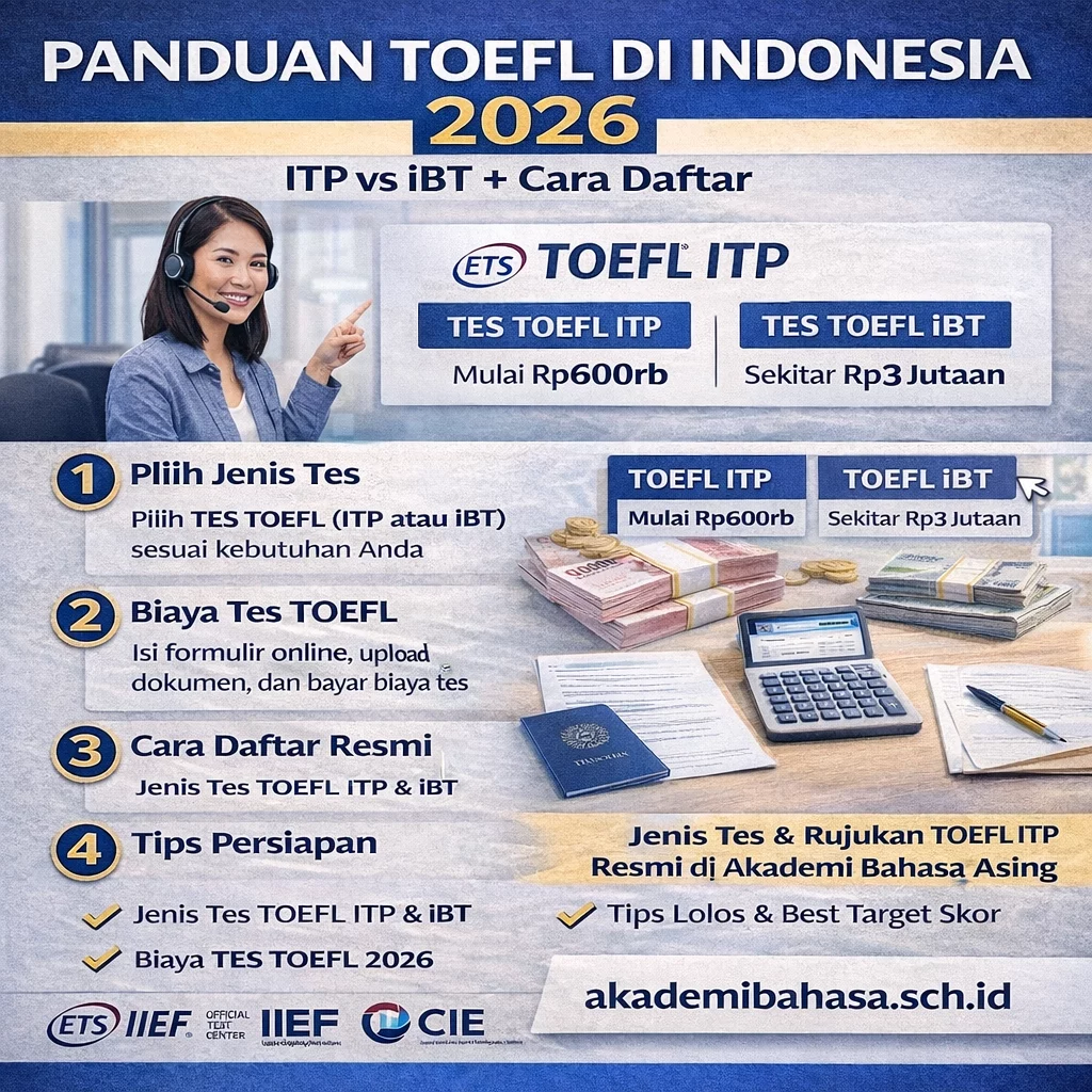 panduan toefl indonesia 2026 – Akademi Bahasa Asing Panduan TOEFL Indonesia 2026