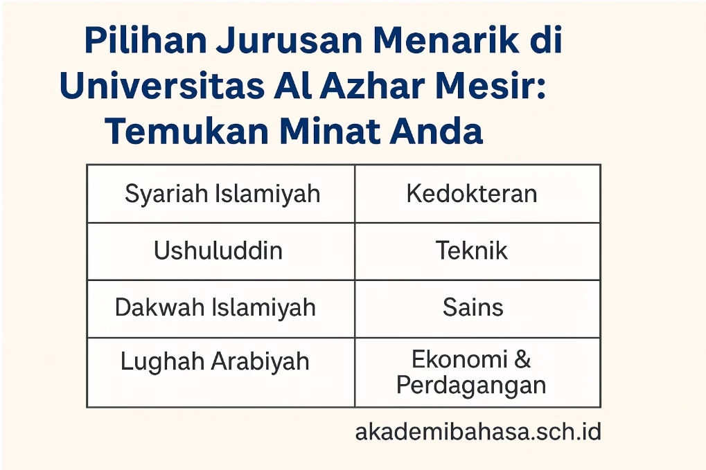 jelajahi berbagai fakultas dan jurusan di universitas al azhar mesir – Akademi Bahasa Asing Jelajahi Berbagai Fakultas Dan Jurusan Di Universitas Al Azhar Mesir