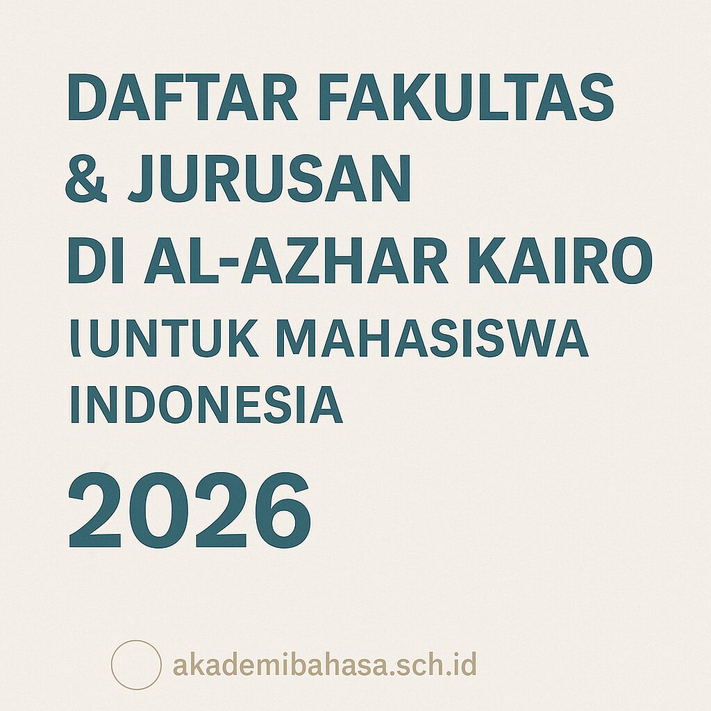 Daftar Fakultas & Jurusan di Al-Azhar Kairo untuk Mahasiswa Indonesia Akademi Bahasa Daftar Fakultas Jurusan Al Azhar Mesir 2026 Putra Putri