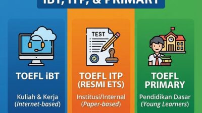 Tes TOEFL Apa saja? iBT, TOEFL ITP, dan Primary Akademi Bahasa Jenis Tes Toefl Lengkap