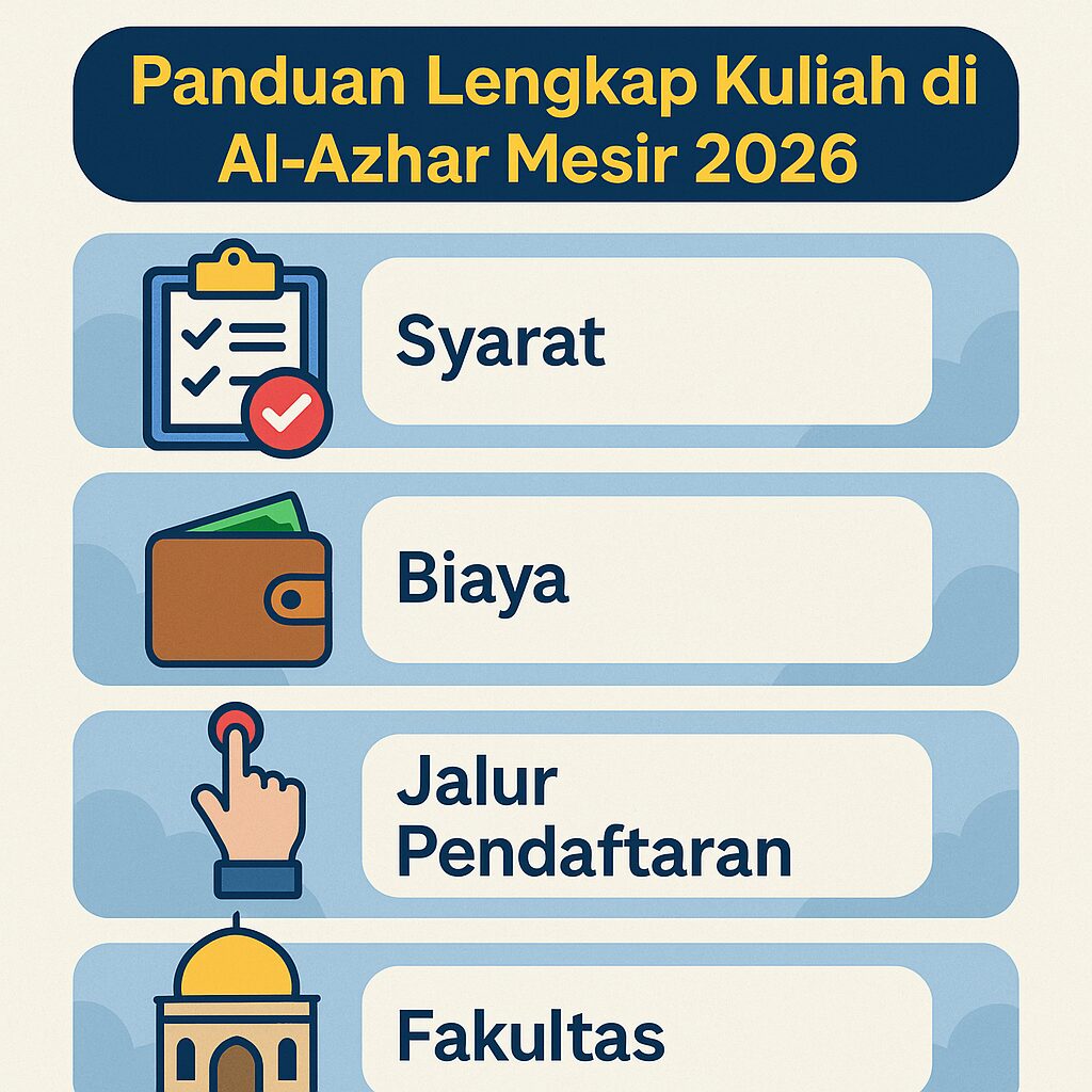 Panduan Lengkap Kuliah di Al-Azhar Mesir 2026 (Syarat, Biaya, Jalur) Akademi Bahasa Panduan A Z Kuliah Di Universitas Al Azhar Kairo 2026