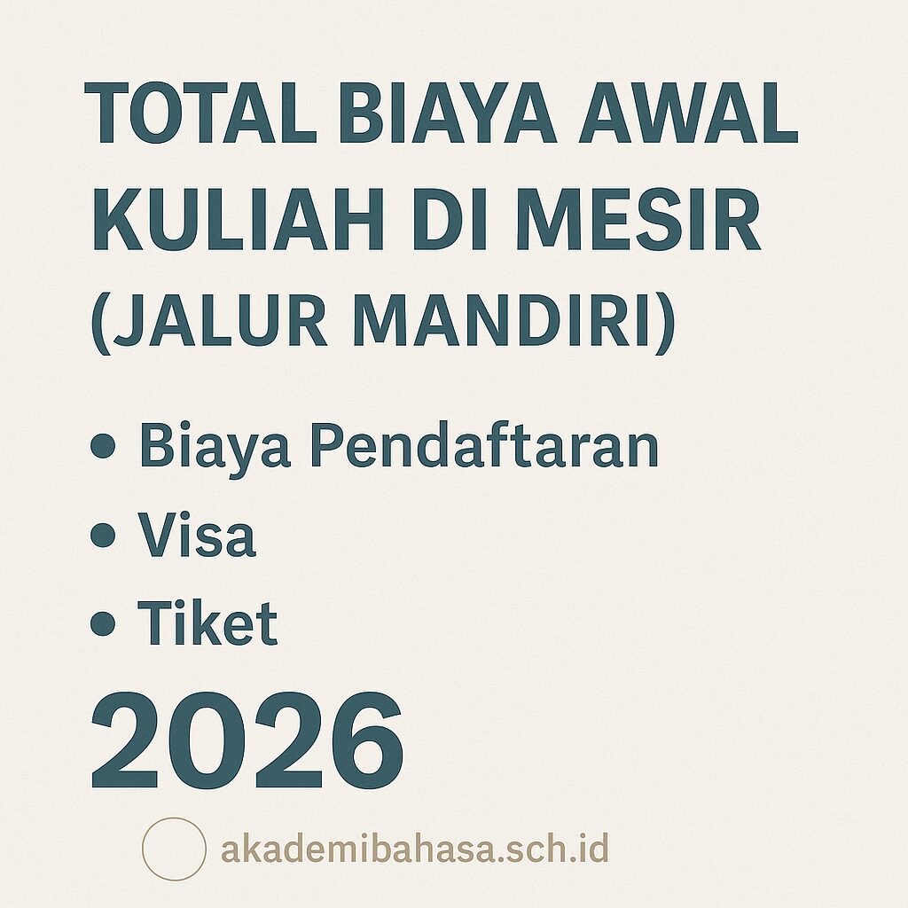 Total Biaya Awal Keberangkatan ke Mesir: Dari Pendaftaran hingga Tiba di Kairo Akademi Bahasa Total Biaya Awal Kuliah Di Mesir 2026 Jalur Mandiri