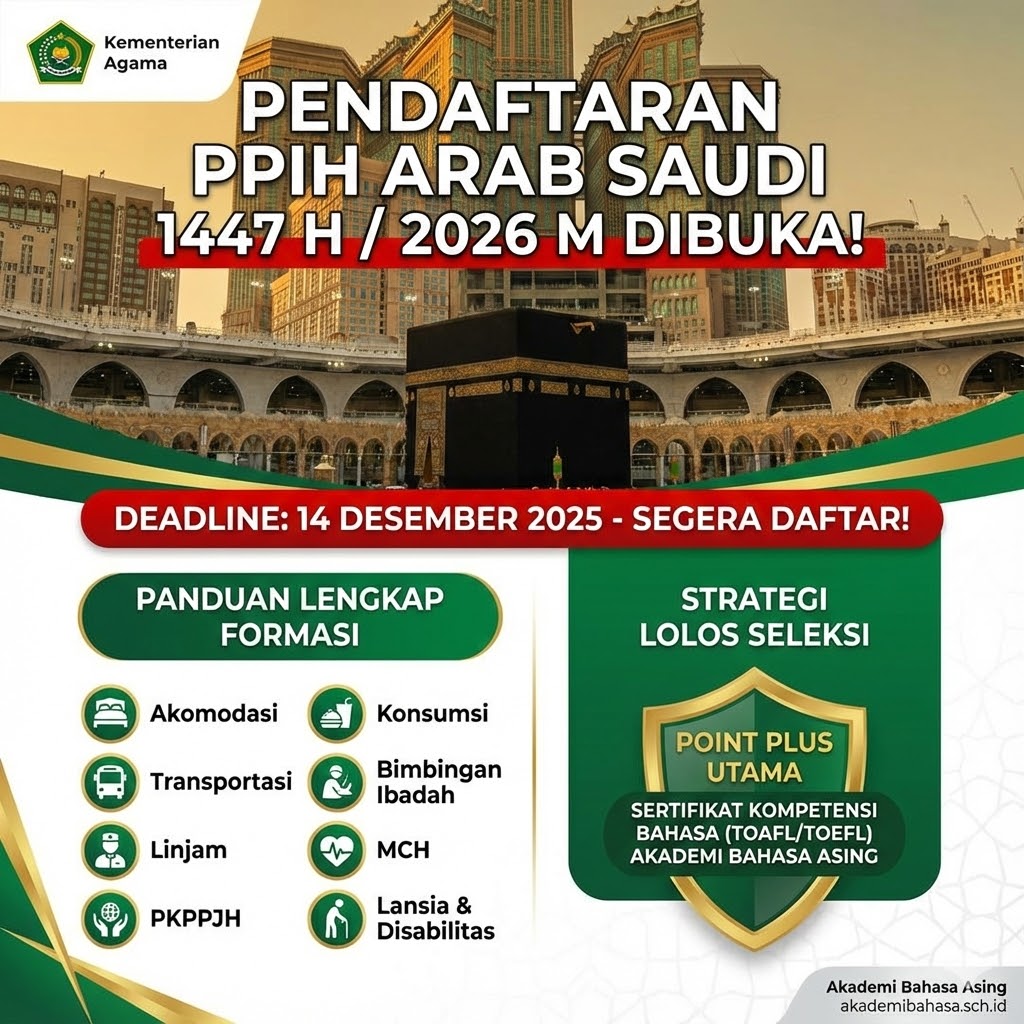 Pendaftaran PPIH Arab Saudi 2026 Akademi Bahasa Pendaftaran Ppih Arab Saudi 1447 H 2026 M