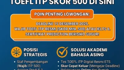 syarat toefl itp untuk rekrutmen staf hi ugm 2025 – Akademi Bahasa Asing Syarat Toefl Itp Untuk Rekrutmen Staf Hi Ugm 2025