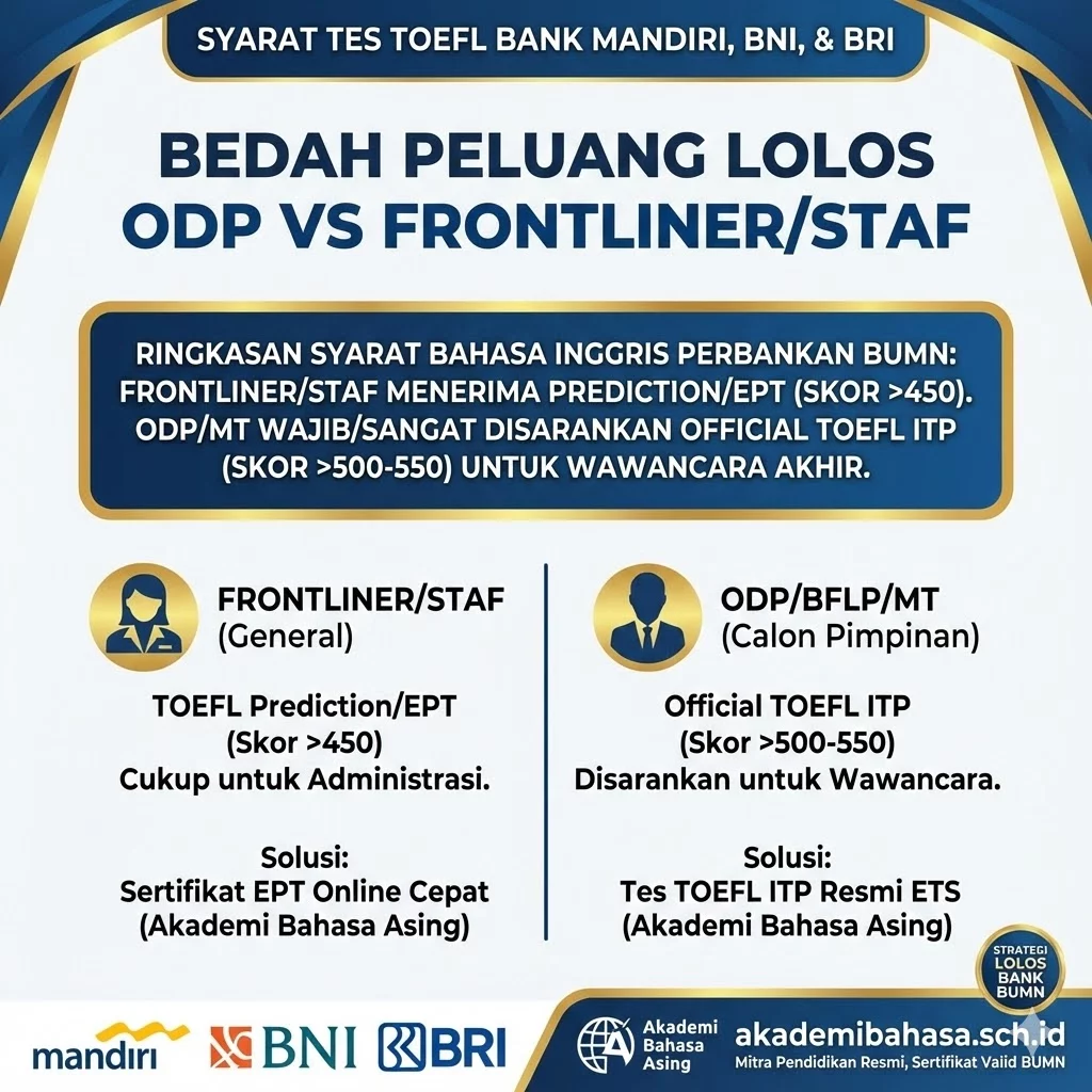 syarat toefl odp vs staff bank bumn mandiri bni bri – Akademi Bahasa Asing Syarat Toefl Odp Vs Staff Bank Bumn Mandiri Bni Bri