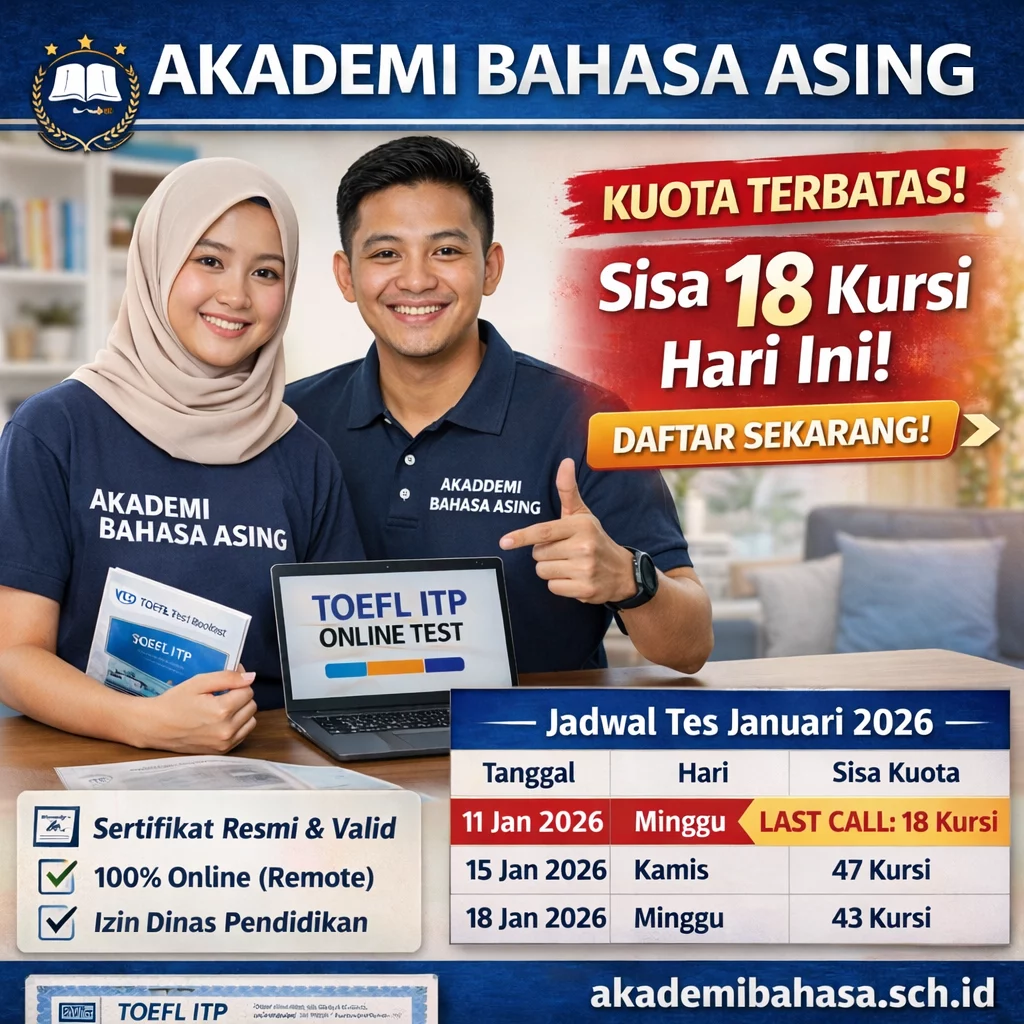 endaftaran kademi ahasa sing png – Akademi Bahasa Asing Pendaftaran TOEFL ITP Akademi Bahasa Asing