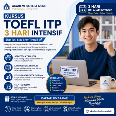 Kursus TOEFL ITP 3 Hari Intensif Tes Resmi ETS