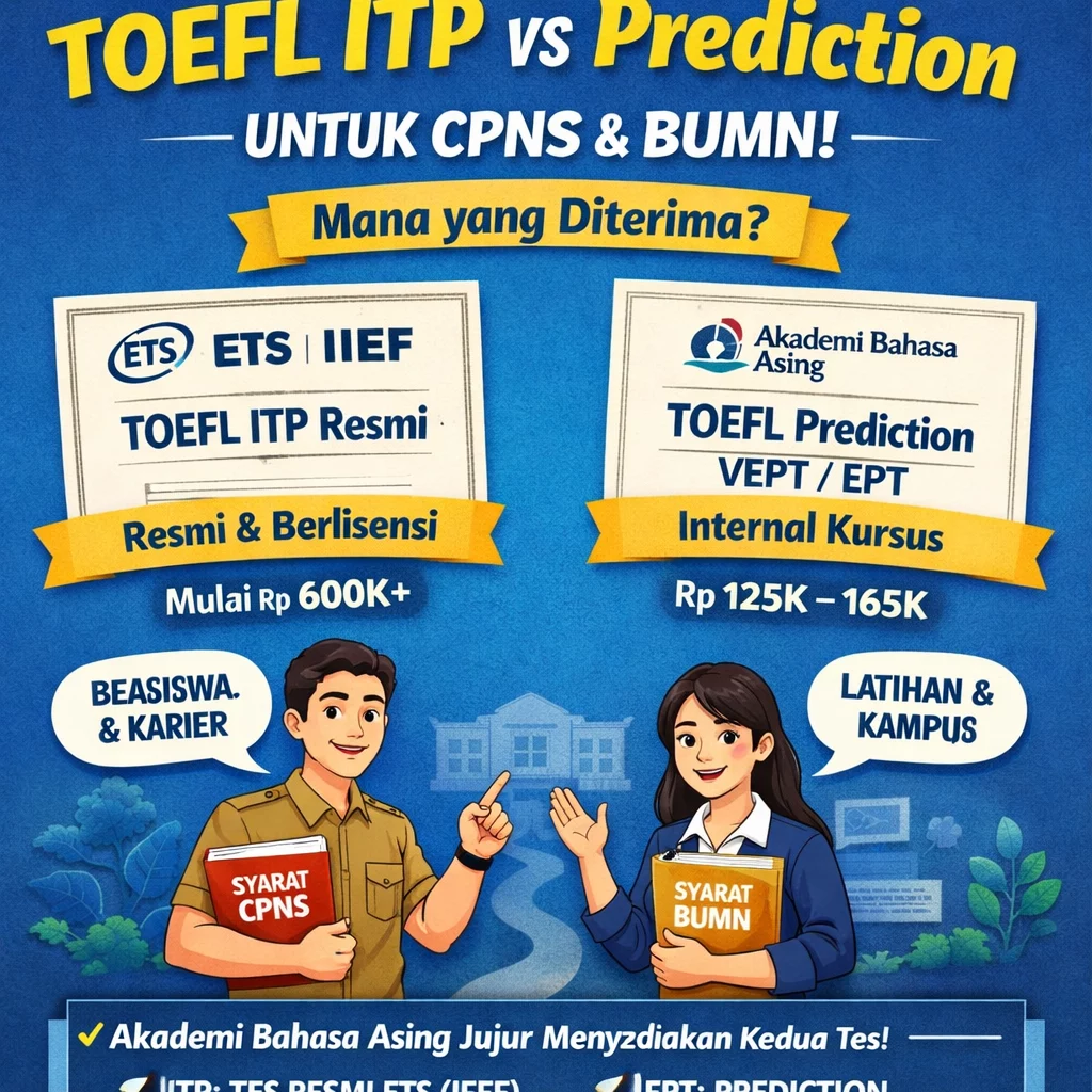 perbandingan toefl itp dan prediction – Akademi Bahasa Asing Perbandingan TOEFL ITP Dan Prediction