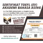 Dapatkan Sertifikat TOEFL Online Resmi dengan Mudah Melalui Akademi Bahasa Asing