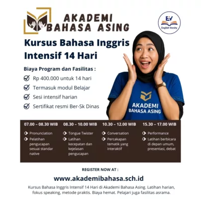 Kursus Bahasa Inggris Intensif 14 Hari di Akademi Bahasa Asing