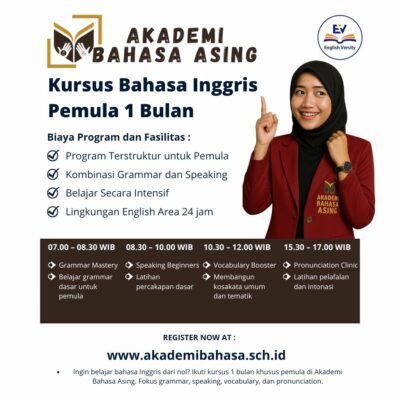 Kursus Bahasa Inggris Pemula 1 Bulan – Belajar dari Nol di Akademi Bahasa Asing