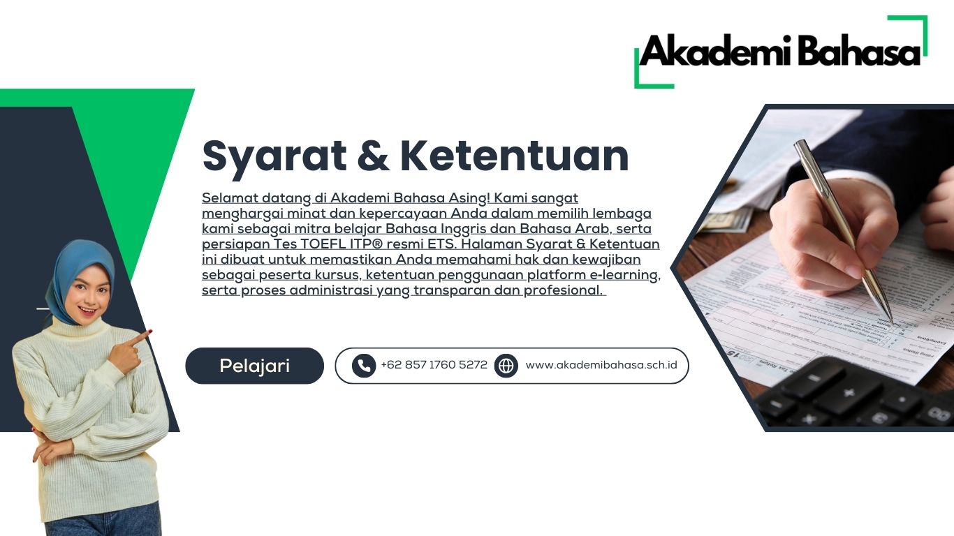 Syarat & Ketentuan Akademi Bahasa Asing
