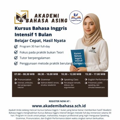 Kursus Bahasa Inggris Intensif 1 Bulan – Akademi Bahasa Inggris