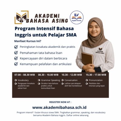Kursus Bahasa Inggris SMA 1 Bulan di Akademi Bahasa Inggris