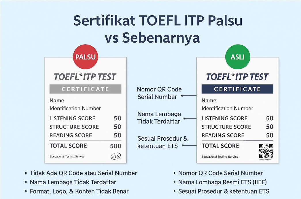 Sertifikat TOEFL ITP Palsu Akademi Bahasa Sertifikat Toefl Itp Palsu