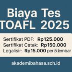 Biaya Tes Toafl Terbaru 2025 Tes Gratis Sertifikat Resmi