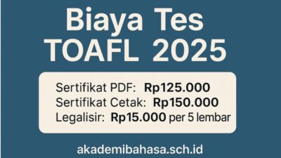 Biaya Tes Toafl Terbaru 2025 Tes Gratis Sertifikat Resmi