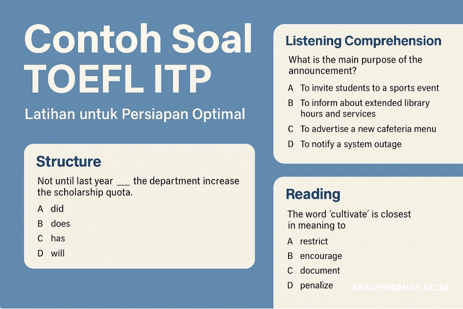 Contoh Soal Toefl Itp Terbaru Denggan Latihan Terstruktur Untuk Persiapan Optimal
