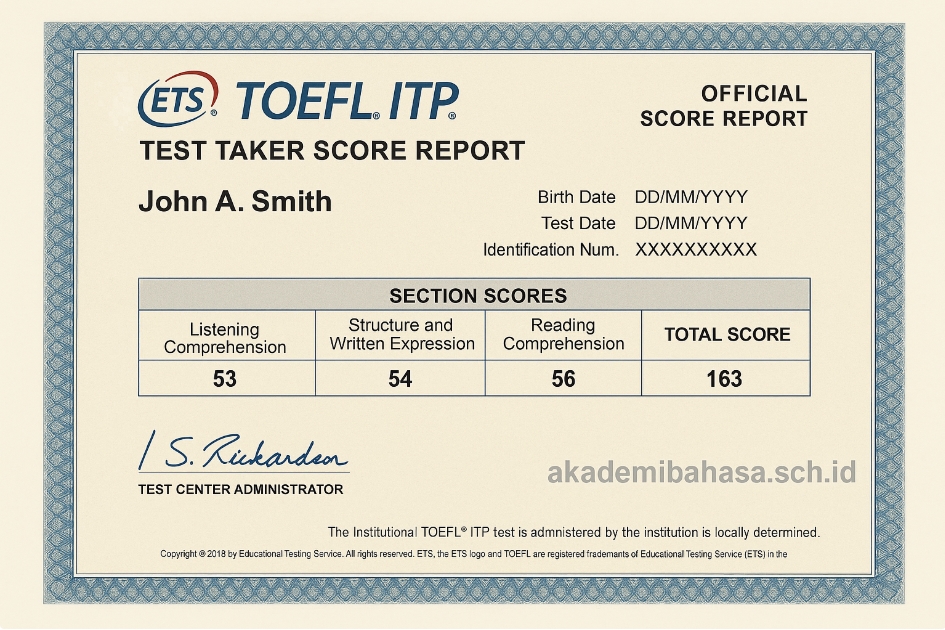 Ilustrasi Sertifikat Toefl Itp Asli Kegunaan Dan Validitas Internasional