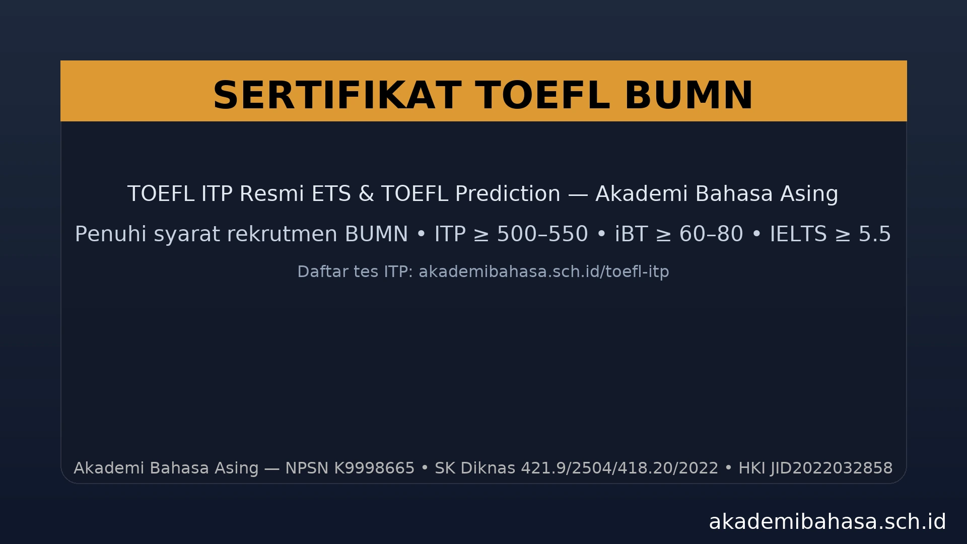 Featured Sertifikat Toefl Bumn