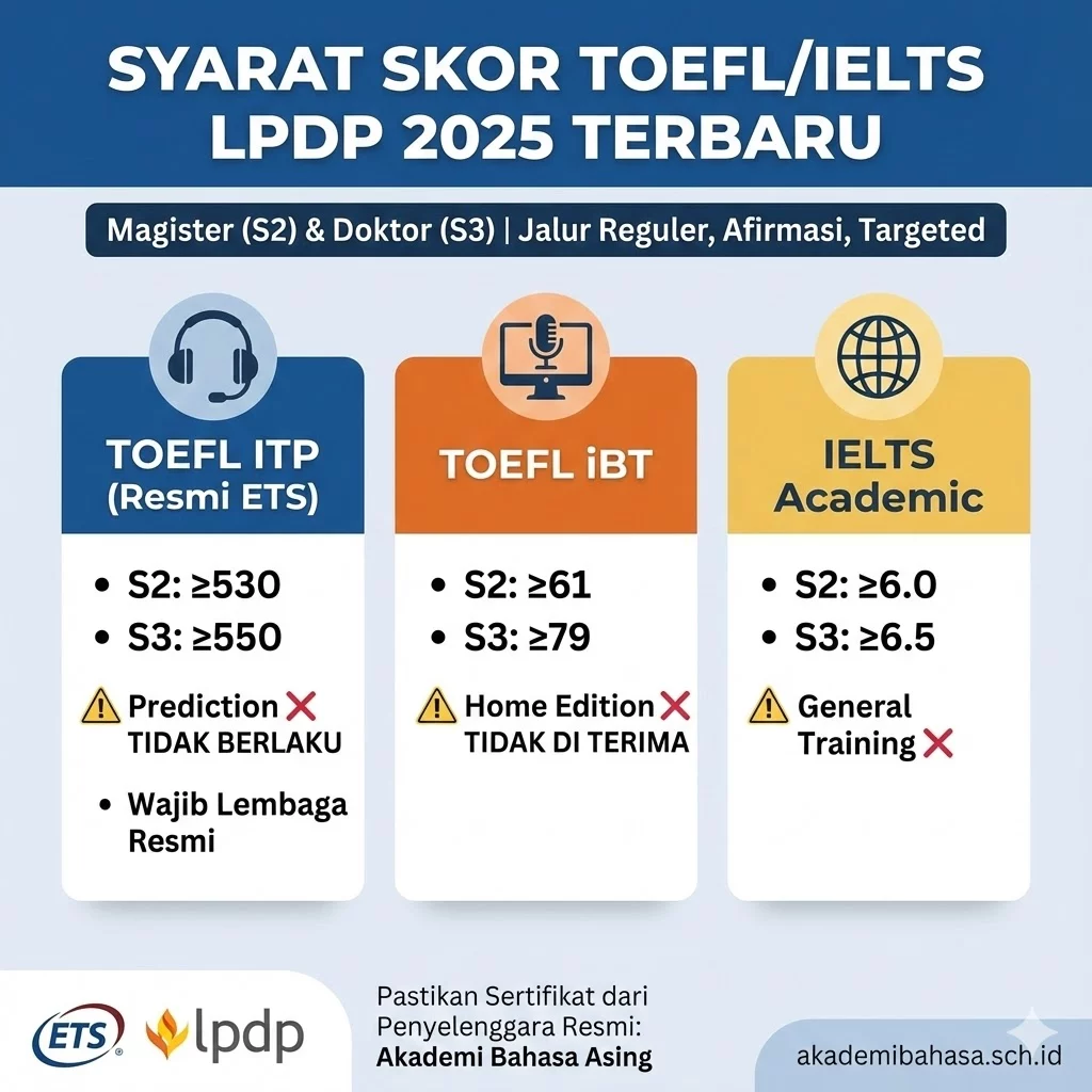 Syarat Skor Toefl Lpdp 2025 Terbaru Lembaga Tes Resmi