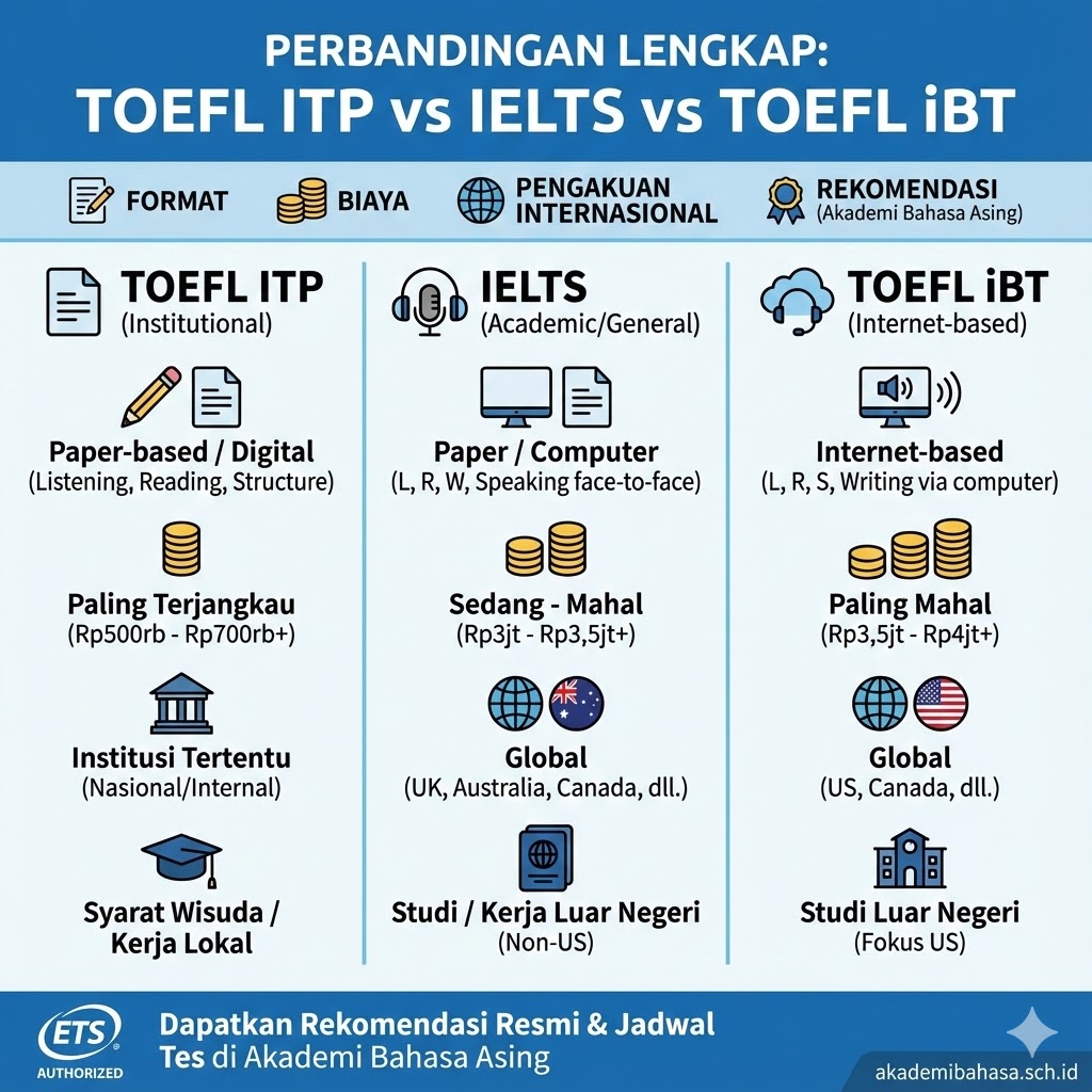Toefl Itp Vs Ielts Vs Toefl Ibt