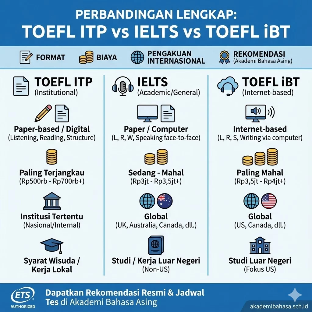Toefl Itp Vs Ielts Vs Toefl Ibt