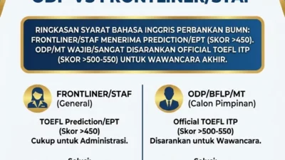 Syarat Toefl Odp Vs Staff Bank Bumn Mandiri Bni Bri