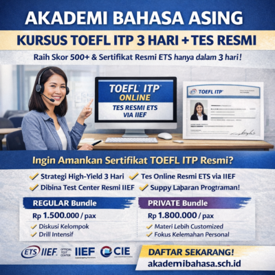 Kursus TOEFL ITP 3 Hari Di Indonesia